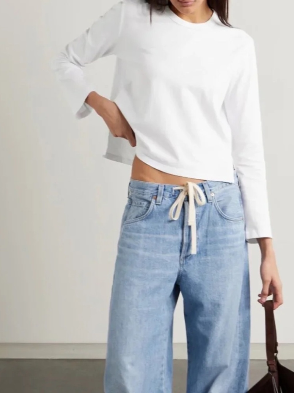 Leset Maya Long Sleeve Tee in White XS